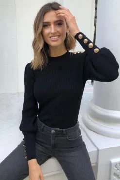 Lipsy Knitted Military Button Jumper