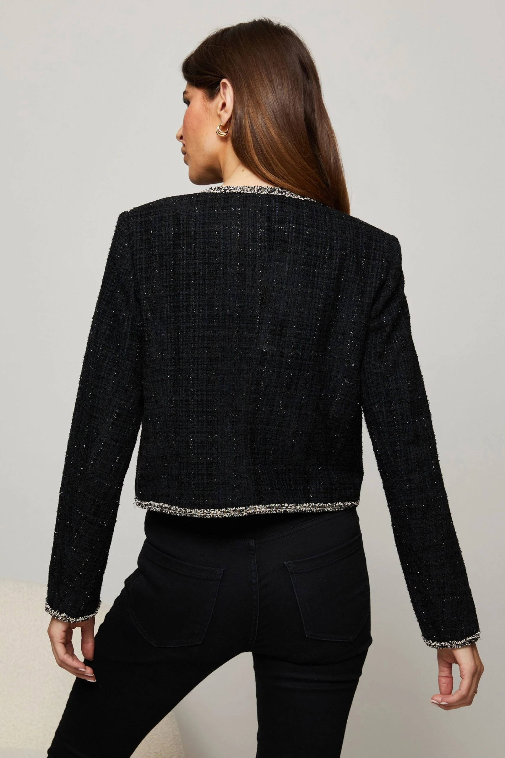 Lipsy Cropped Boucle Blazer - Image 3