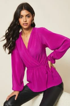 Lipsy Plisse Wrap Top