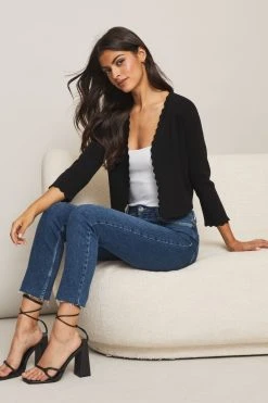 Lipsy Knitted Scallop Shrug Cardigan
