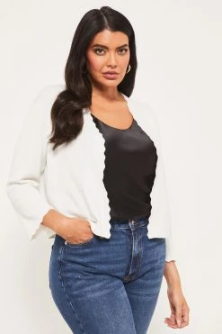 Lipsy Knitted Scallop Shrug Cardigan