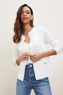 Lipsy Crew Neck Button Knitted Cardigan