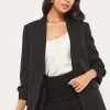 Lipsy Black Ruched Sleeve Blazer