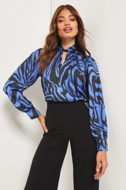 Lipsy Cut Out Keyhole Detail Long Sleeve Blouse