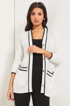 Lipsy Tipped Pockets Button Up Cardigan