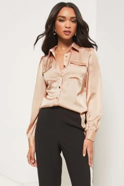 Lipsy Satin Button Up Shirt