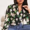 Lipsy Floral Burnout Sheer Blouse