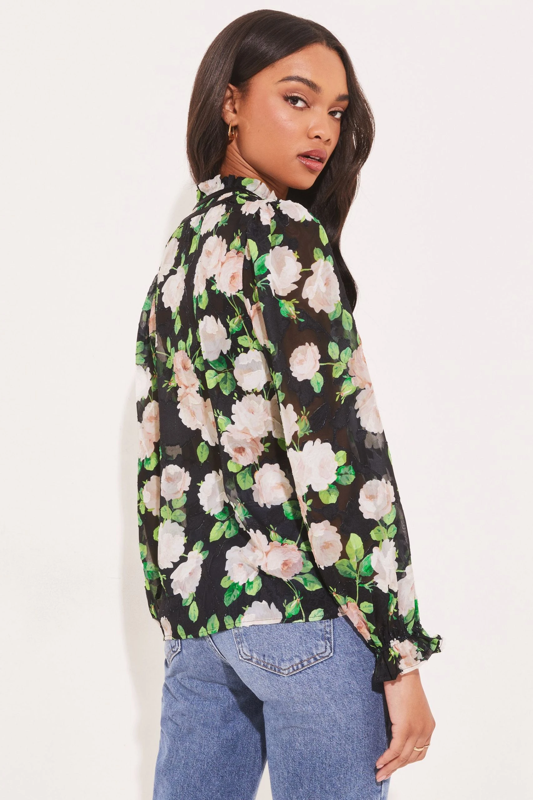 Lipsy Floral Burnout Sheer Blouse - Image 2