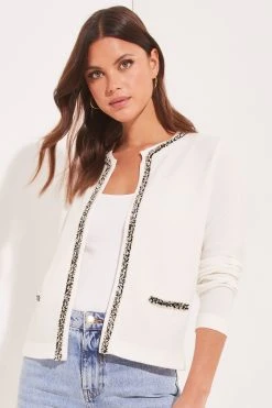 Lipsy Tipped Trim Detail Knitted Cardigan