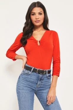 Lipsy Ruched Front Hardware Top