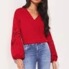 Lipsy Artwork Sleeve V Neck Blouse