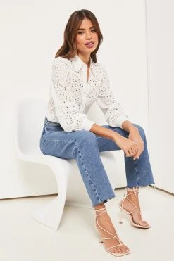 Lipsy Long Sleeve Broderie Shirt -Next Sales K42634s3