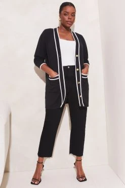 Lipsy Tipped Pockets Button Up Cardigan