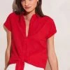 Lipsy Short Sleeved Tie Front Button Up Shirt