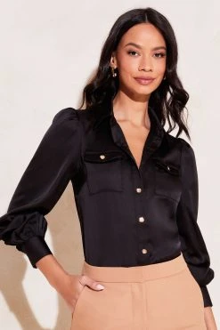 Lipsy Satin Button Up Shirt