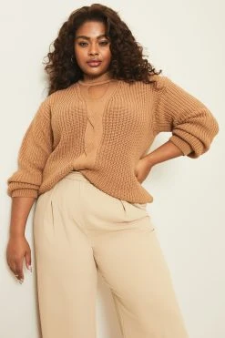 Lipsy Cut Out High Neck Knitted Cosy Jumper