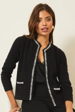 Lipsy Tipped Trim Detail Knitted Cardigan -Next Sales L54782s4