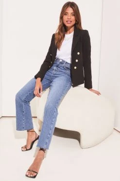 Lipsy Military Tailored Button Blazer -Next Sales L64591s3