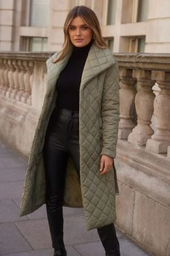 Lipsy Quilted Wrap Puffer Coat