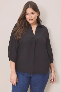 Lipsy Notch Neck 3/4 Sleeve Blouse