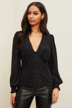 Lipsy VIP Lace Long Sleeve Blouse