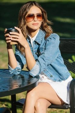 Lipsy Puff Sleeve Denim Jacket