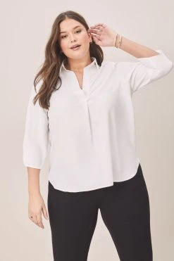 Lipsy Notch Neck 3/4 Sleeve Blouse