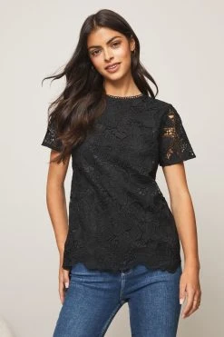 Lipsy Short Sleeve Lace Top