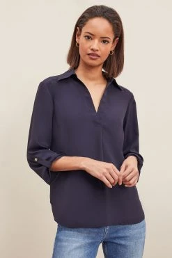 Lipsy Notch Neck 3/4 Sleeve Blouse