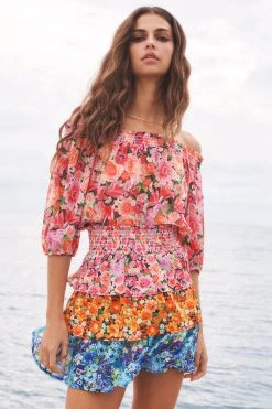 Mary Katrantzou X Lipsy Shirred Bardot Top