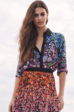 Mary Katrantzou X Lipsy Floral Printed Chiffon Shirt