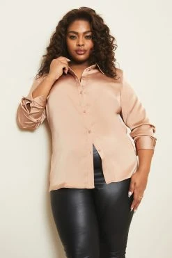 Lipsy Satin Button Up Shirt