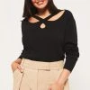 Lipsy Cut Out Knitted Long Sleeve Top