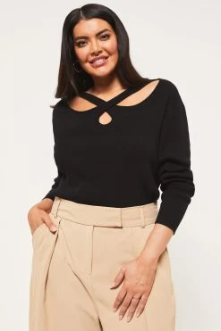 Lipsy Cut Out Knitted Long Sleeve Top