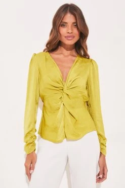 Lipsy Twist Front Long Sleeve Top