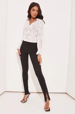 Lipsy Floral Burnout Sheer Blouse -Next Sales Q34430s3