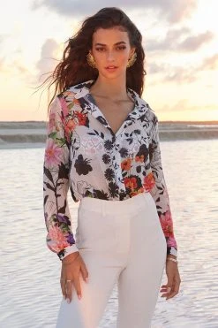 Mary Katrantzou X Lipsy Floral Printed Chiffon Shirt
