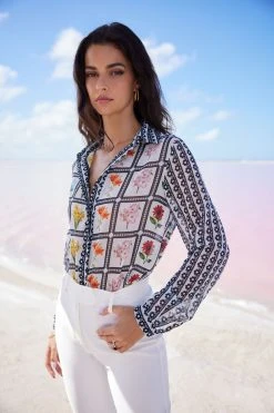 Mary Katrantzou X Lipsy Floral Printed Chiffon Shirt
