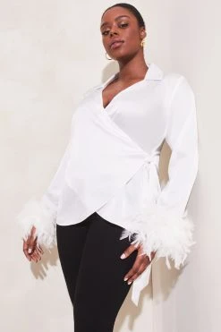 Lipsy Wrap Side Tie Satin Shirt