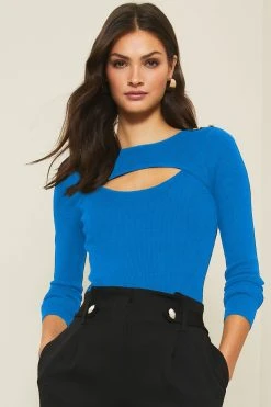 Lipsy Knitted Military Button Cut Out Jumper