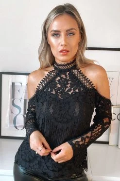 Lipsy Long Sleeve Cold Shoulder Top