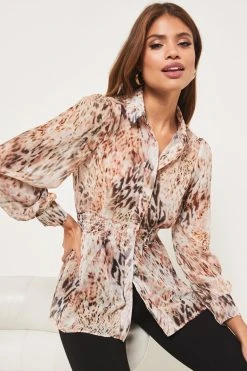 Lipsy Shirred Waist Shirt