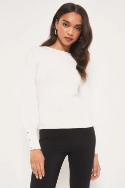 Lipsy Scallop Long Sleeve Knitted Jumper