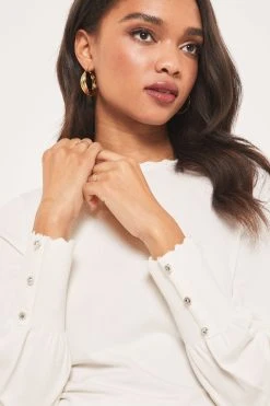 Lipsy Scallop Long Sleeve Knitted Jumper -Next Sales R72131s4