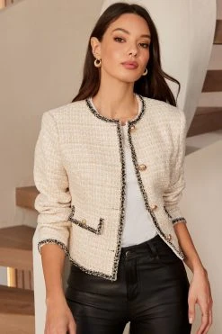Lipsy Cropped Boucle Blazer