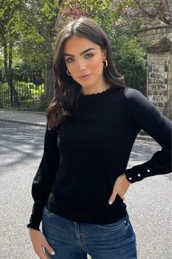 Lipsy Scallop Long Sleeve Knitted Jumper