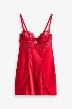 Lipsy Red Embroidered Cupped Slip 4 Lipsy Red Embroidered Cupped Slip -Next Sales T65273s5
